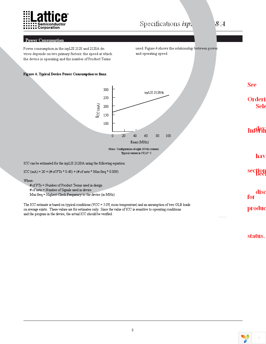 ISPLSI 2128A-80LTN176 Page 8